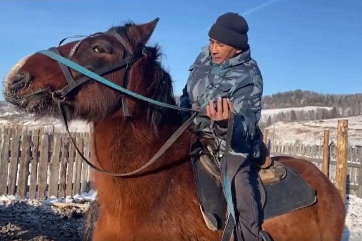 Житель Финляндии подарил лошадь Сергею Сазанакову из Хакасии