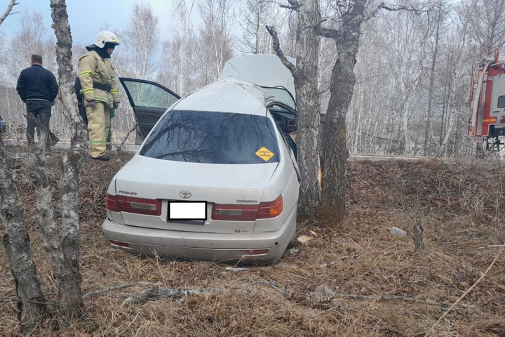 Возле Сорска Toyota улетела в кювет, 22-летняя водительница серьезно травмирована