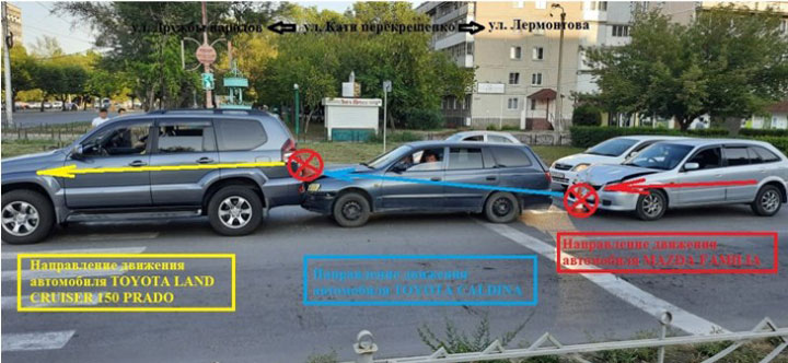 Подробности аварии в Абакане: Mazda Familia собрала три автомобиля 