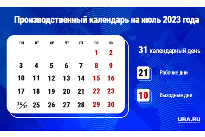 Как отдыхаем в июле-2023: выходные и праздничные дни, календарь