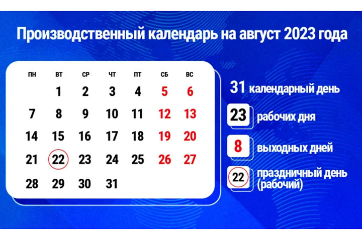 Как отдыхаем в августе-2023: выходные и праздничные дни, календарь