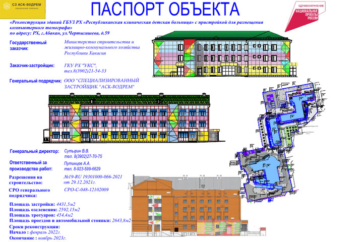 В Хакасии хорошими темпами идет реконструкция республиканской детской больницы