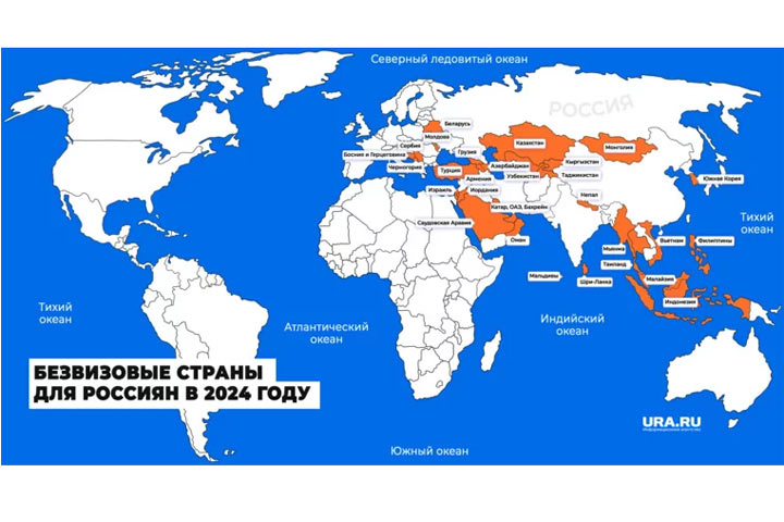 Какие страны открыты для россиян в 2024 году. Карта