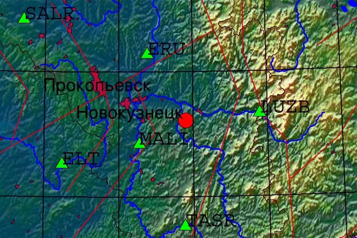 Землетрясение произошло под Новокузнецком