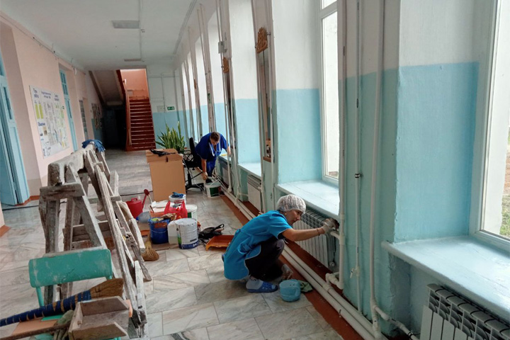 В школах и детсадах Усть-Абаканского  района продолжаются ремонты