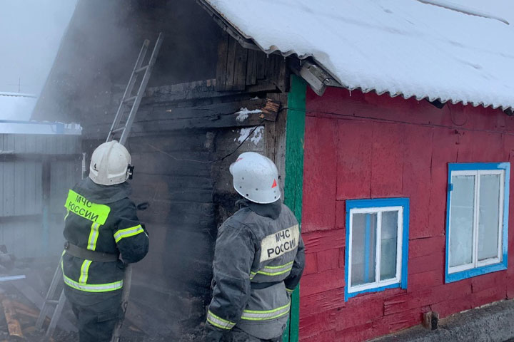 В Черногорске пожарные 9 минут тушили баню 