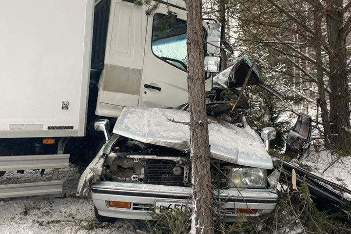 В страшной аварии с грузовиком погиб водитель легковушки