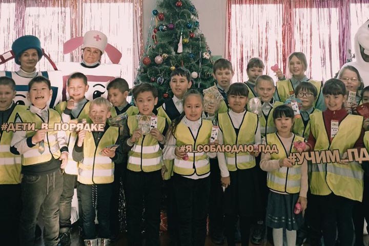 Учащиеся лукьяновской школы поучаствовали в новогодней ПДД-ейке