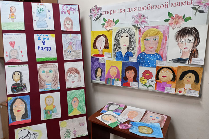 Дети с нарушениями зрения нарисовали портреты мам