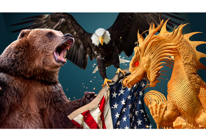 Кошмарный сон Байдена. Медведь и дракон общипывает американского орла