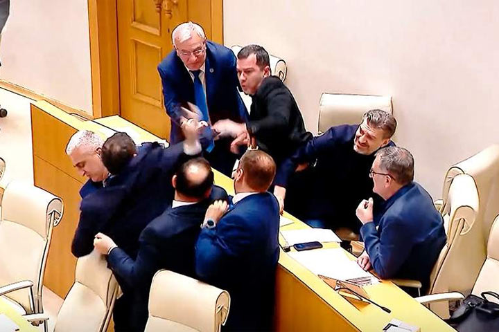 В Грузии депутаты подрались из-за авиасообщения с Россией