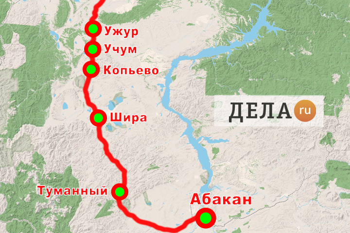 Маршрут поезда Красноярск - Абакан охватит 30 станций – от Козульки до Ербинской