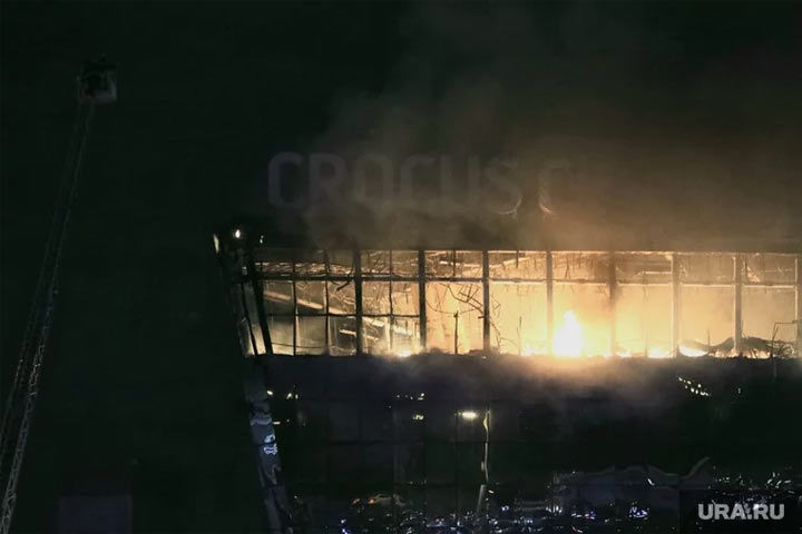 Площадь пожара в «Крокус сити холл» достигла почти 13 тысяч квадратных метров