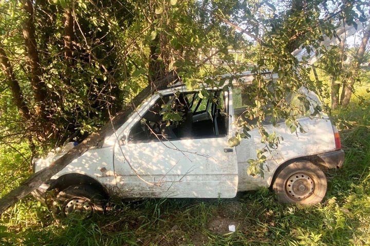 В Хакасии малолетний водитель собрал букет нарушений и разбил машину отца