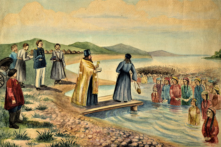 Жителям Хакасии рассказали о крещении сагайцев и бельтир в селе Аскизское